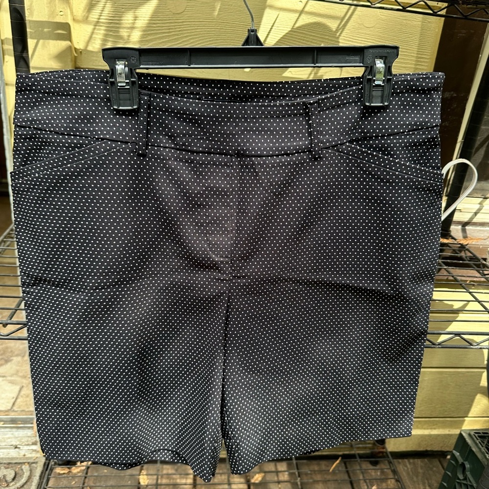 HILARY RADLEY Black Polka Dot Women's Bermuda Shorts Pull On Super Stretch XL